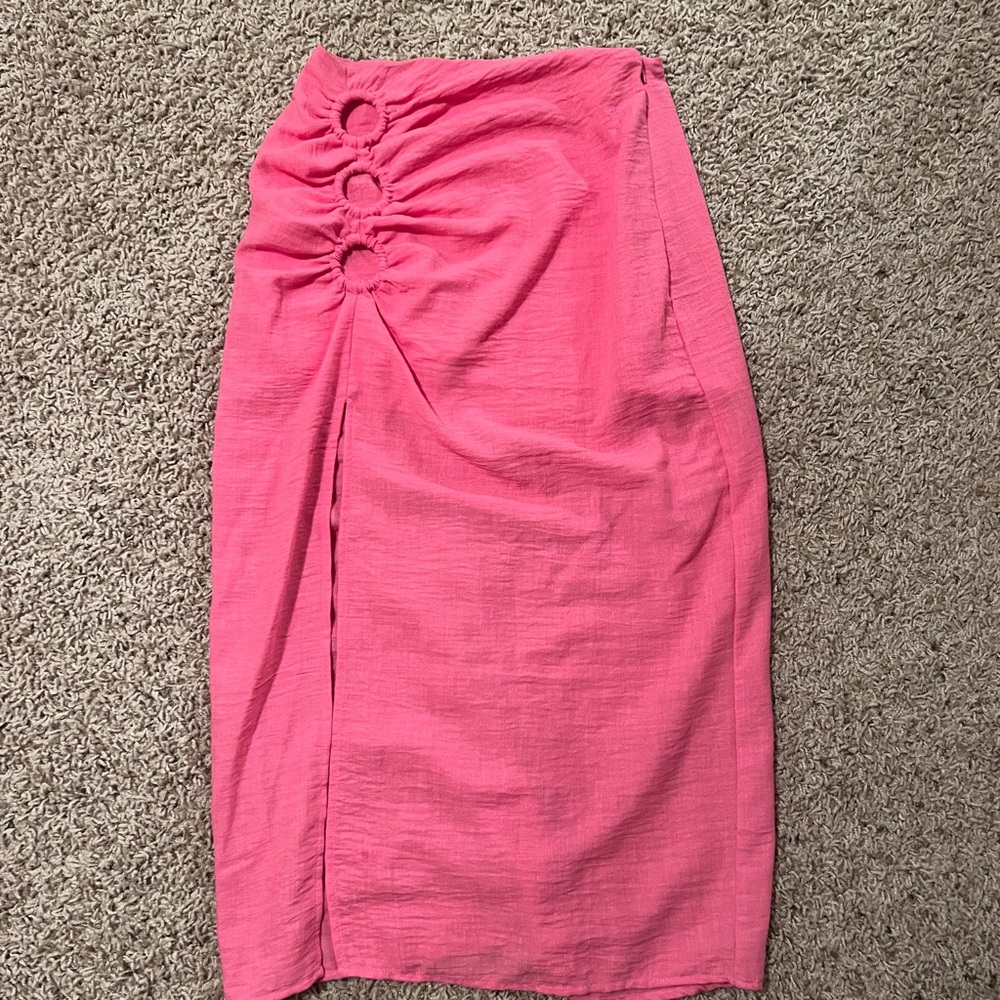 Stradivarius Pink Midi skirt